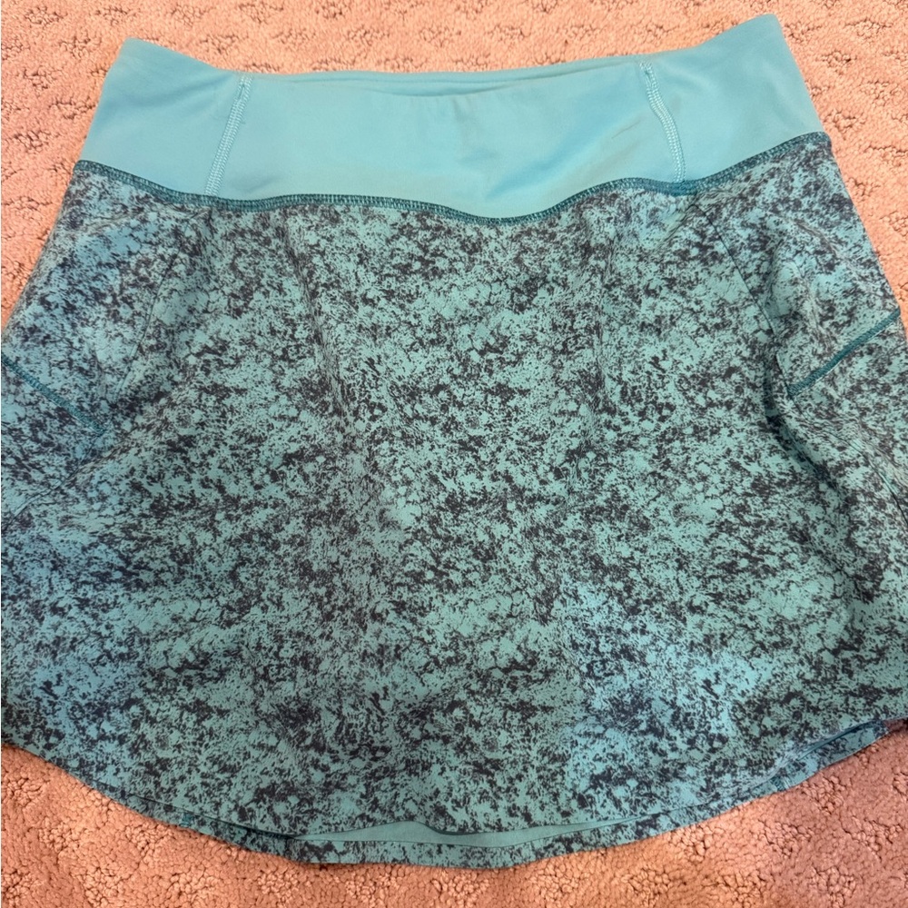 Athleta Girl Teal/Black Print Swing Skort Size XL/14